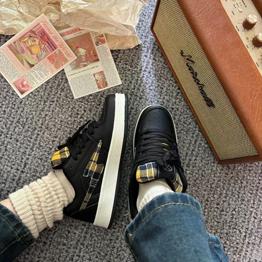 Damen Sneakers im modischen Karo-Design mit bequemer Dämpfung R&B