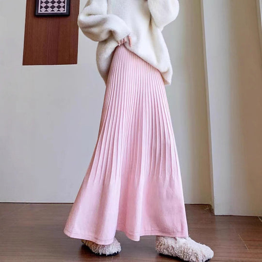 Damen eleganter Faltenrock mit hohem Bund R&B