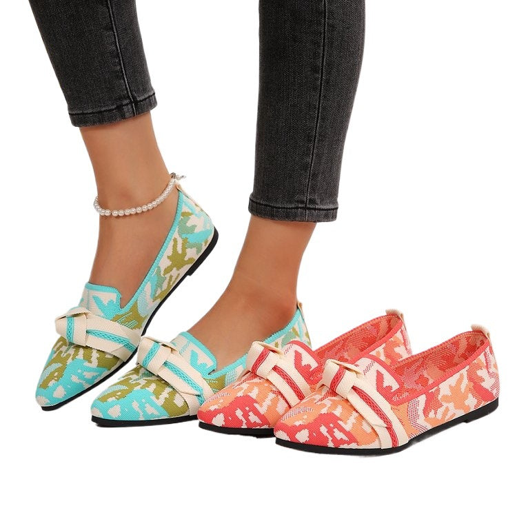 Damen Stilvolle und komfortable Ballerinas mit großem Schleifendetail R&B