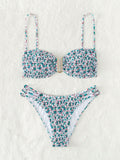 Damen Bandeau-Bikini mit raffiniertem Rüschendesign und modischen Schnürdetails R&B