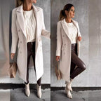 Damen Eleganter Doppelreiher-Mantel mit strukturiertem Stoff und taillierbarem Gürtel R&B