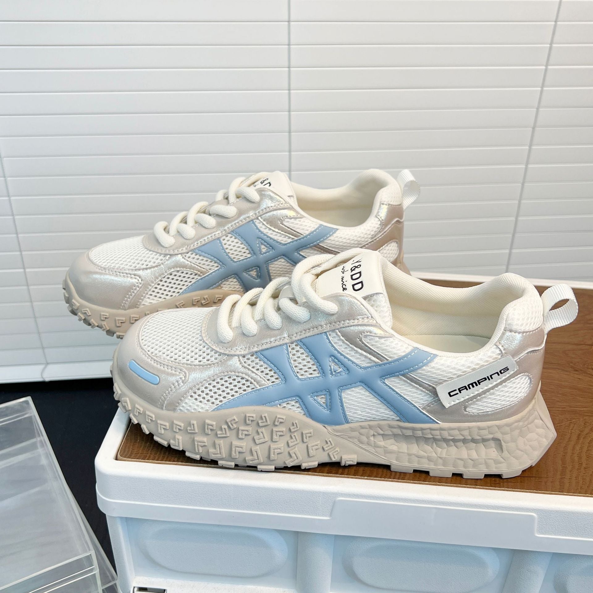 Damen Sportliche Sneakers mit atmungsaktiver Mesh-Oberfläche und rutschfester Sohle R&B