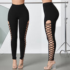 Damen Sportliche Leggings mit verführerischem Schnürdesign