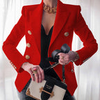 Damen Eleganter Blazer mit doppelter Knopfleiste und tailliertem Schnitt R&B