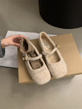 Damen bequeme Hausschuhe mit verstellbarem Riemen und weichem Innenfutter R&B