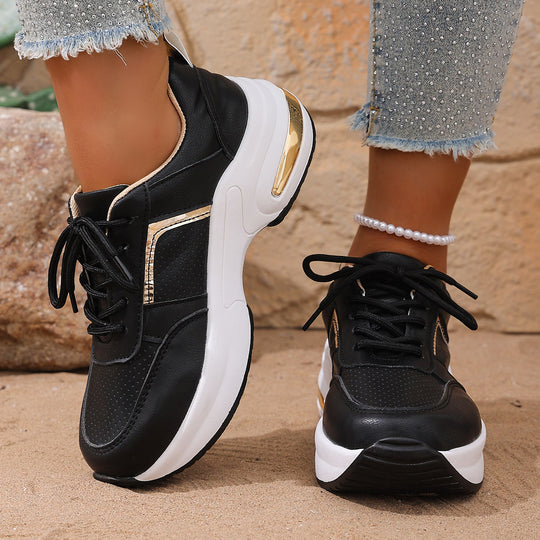 Damen Sneakers mit atmungsaktivem Mesh-Obermaterial und stilvollen Metallic-Akzenten R&B