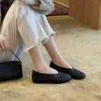 Damen Ballerinas aus hochwertigem geflochtenem Leder mit rutschfester Sohle R&B