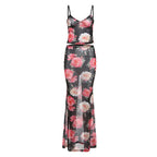 Damen Transparente Maxikleid mit floralem Muster R&B