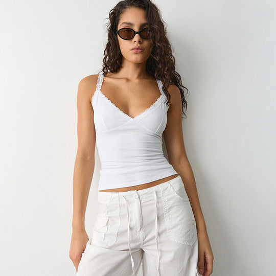 Damen Spitzeneinsatz Untertop R&B
