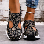 Damen Sportliche Sandaletten mit floralem Schnitt und rutschfester Sohle R&B