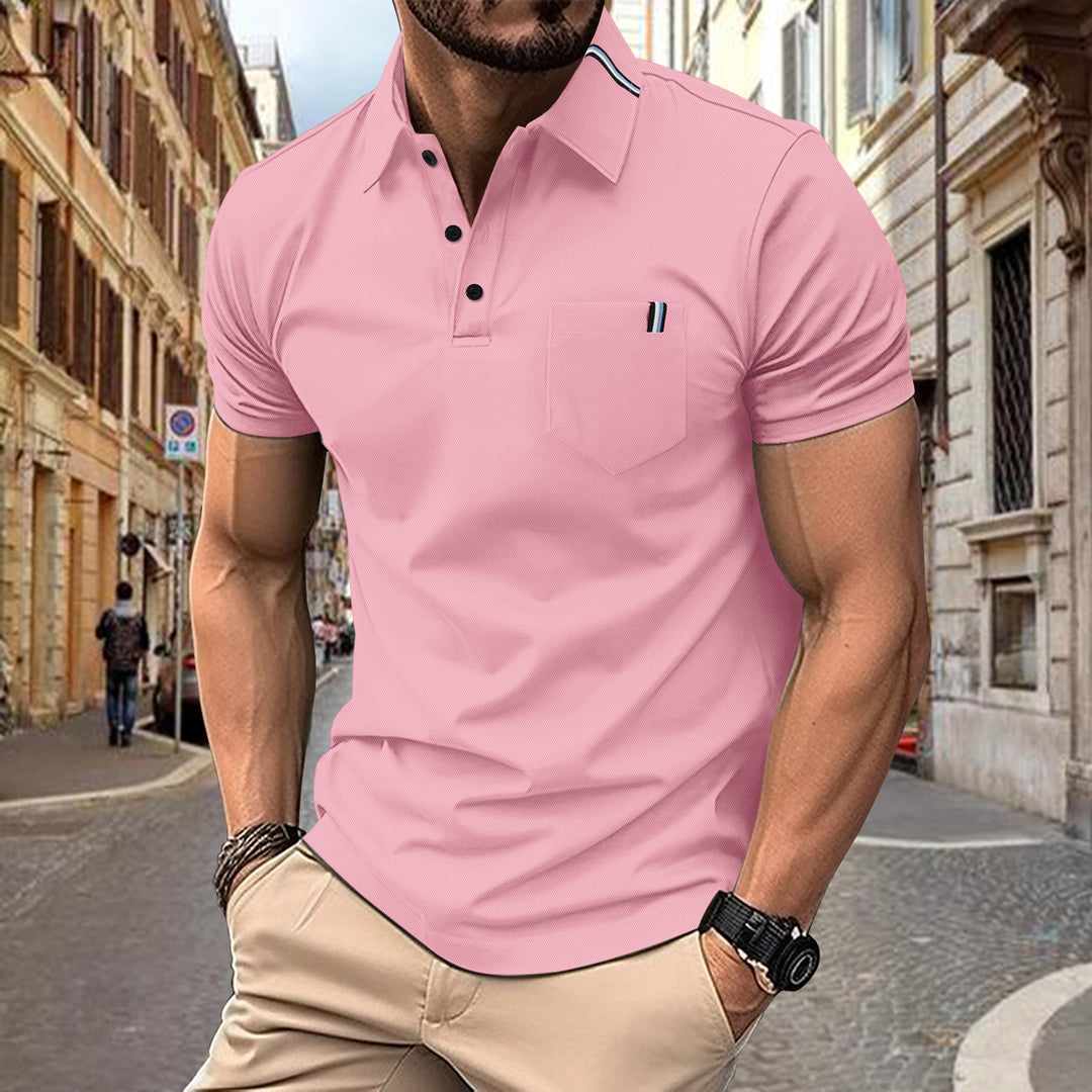 Herren Polohemd mit modernem Schnitt und Brusttasche R&B