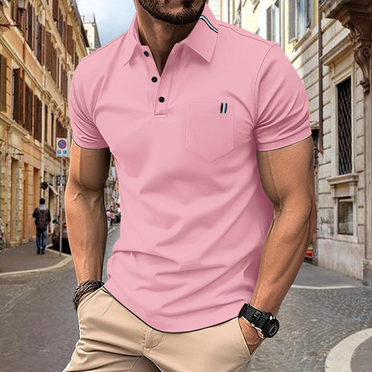 Herren Polohemd mit modernem Schnitt und Brusttasche R&B