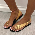 Damen Elegante Zehentrenner-Sandaletten mit feinem Schnallen-Detail R&B