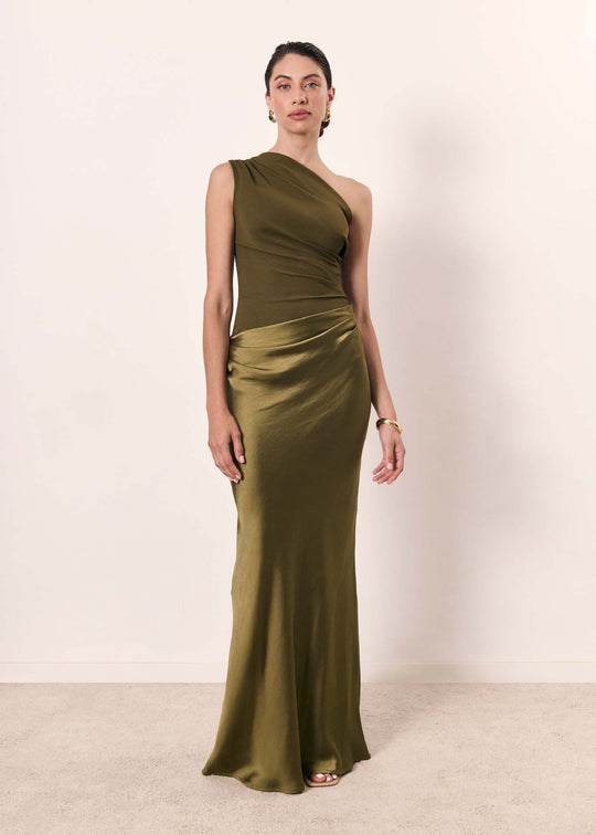 Damen elegantes Abendkleid mit asymmetrischem Schnitt und fließendem Design R&B