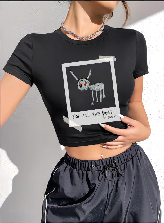 Damen Crop-Top mit innovativem Spinnen-Netz-Design R&B
