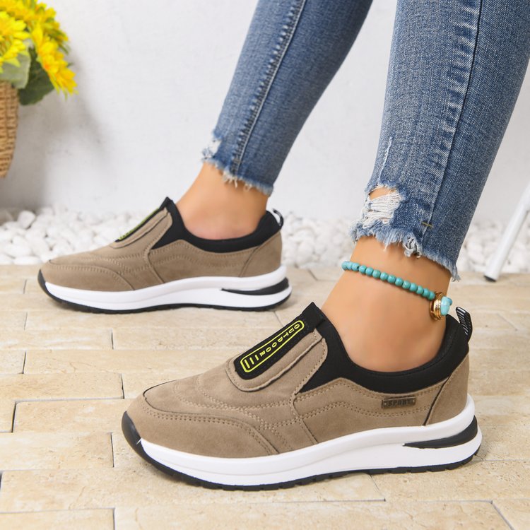 Damen Sportliche Slip-On Sneakers mit atmungsaktiver Oberflächenstruktur und rutschfester Sohle R&B