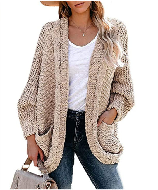 Damen Grobstrickjacke mit lässigem Schnitt und tiefen Taschen R&B
