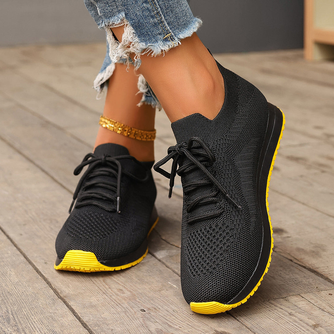 Damen Atmungsaktive Lauf-Sneaker mit elastischem Mesh-Obermaterial R&B