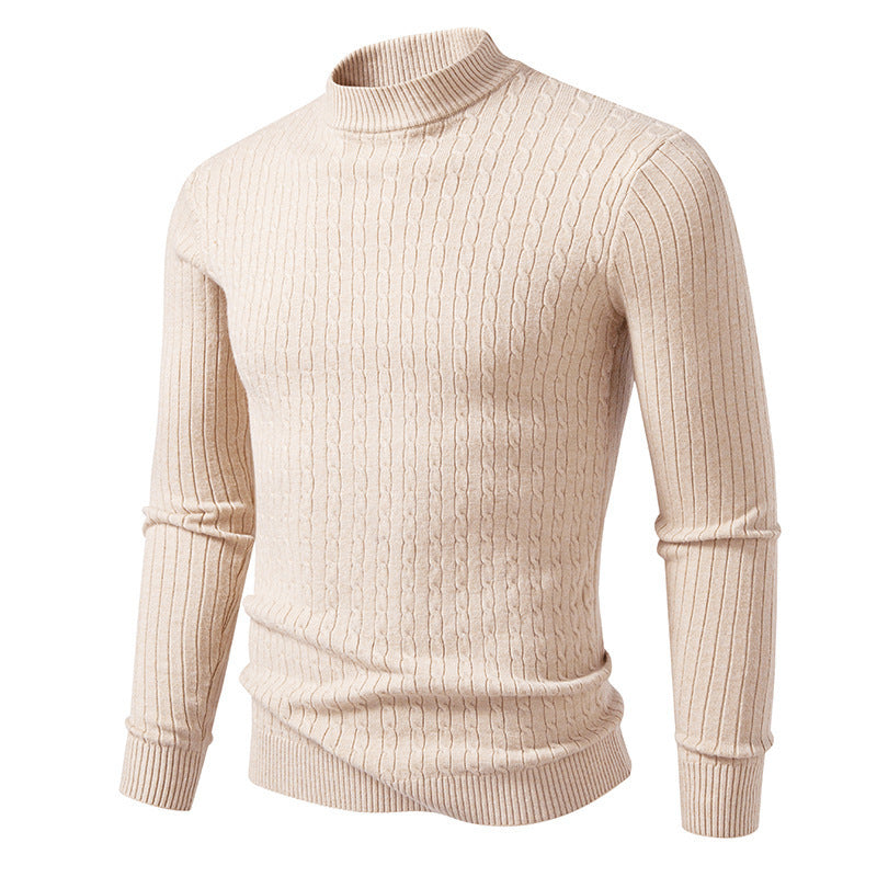 Herren modischer Rollkragenpullover mit strukturierter Oberfläche R&B