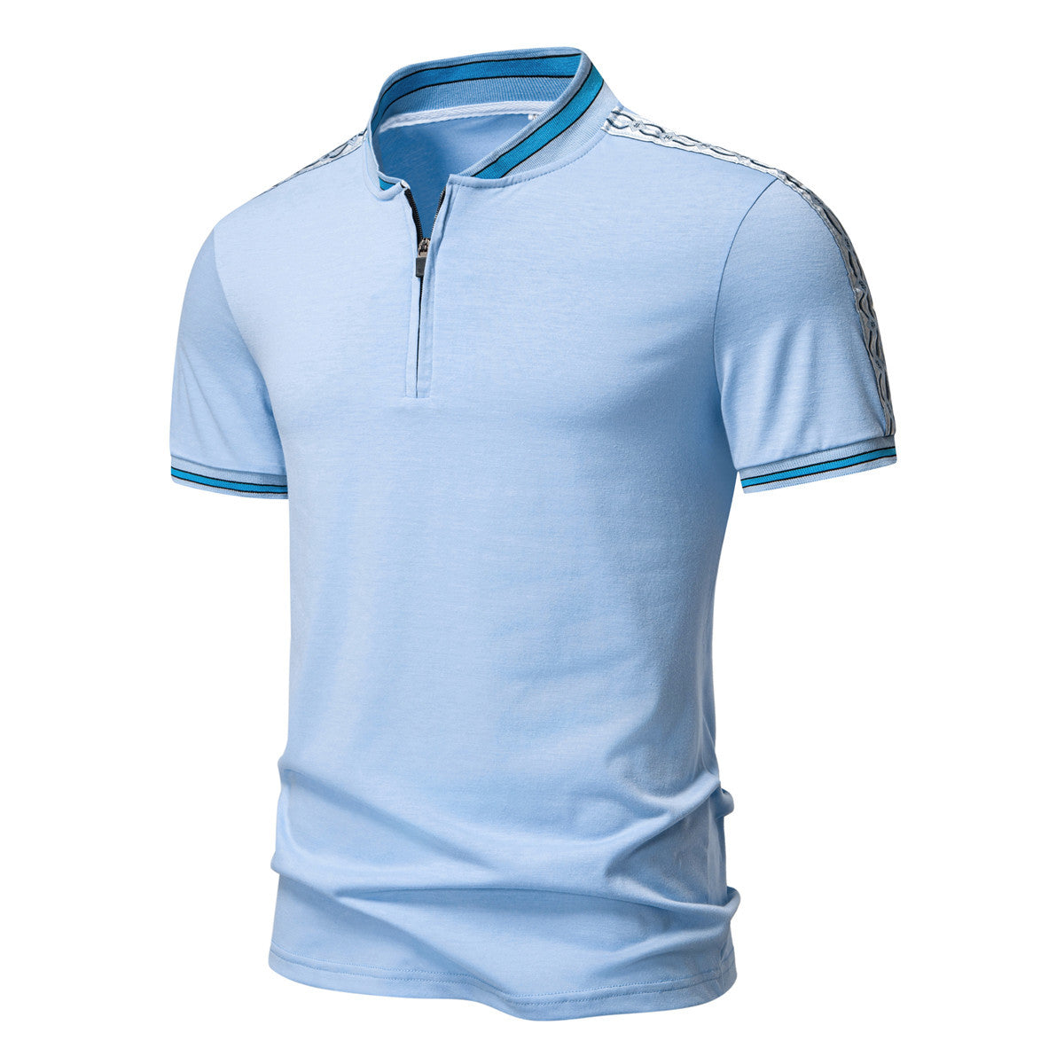 Herren Poloshirt mit hochwertigem Stehkragen und praktischem Reißverschluss