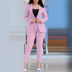Damen Elegantes Anzug-Set mit tailliertem Blazer und schmalen Hosen R&B