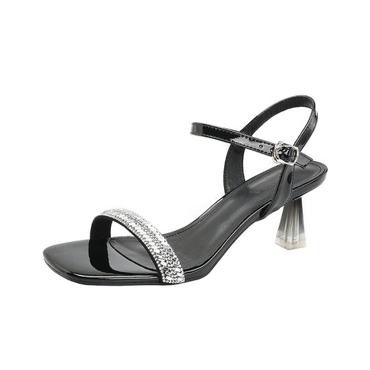 Damen Glamouröse Sandalen mit luxuriöser Verzierungen und elegantem Blockabsatz R&B