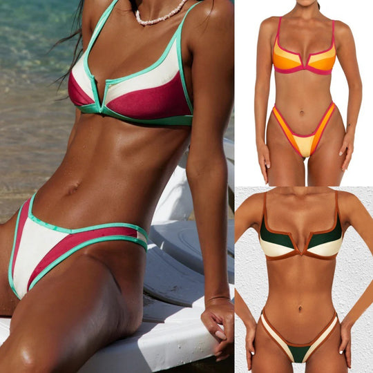 Damen Triangel-Bikini mit modernen Grafik-Elementen R&B