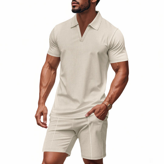 Herren elegantes Freizeit-Set mit zeitgenössischem Design und atmungsaktiver Baumwolle R&B