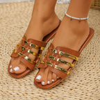 Damen offene Freizeit-Sandalen mit stylishen Riemen R&B