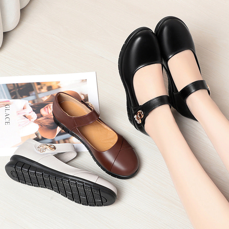 Damen Komfortable Mary Jane Ballerinas mit Schmuckdetail R&B