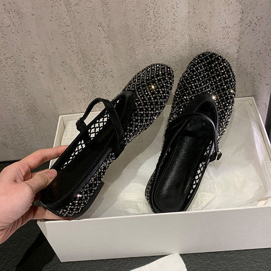 Damen Glitzernde Mary Jane Schuhe mit komfortablem Riemchen R&B