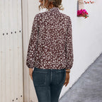 Damen Bluse mit floralem Design und eleganter Schleifenöffnung R&B