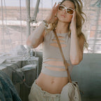 Damen Cut-Out Crop-Top R&B