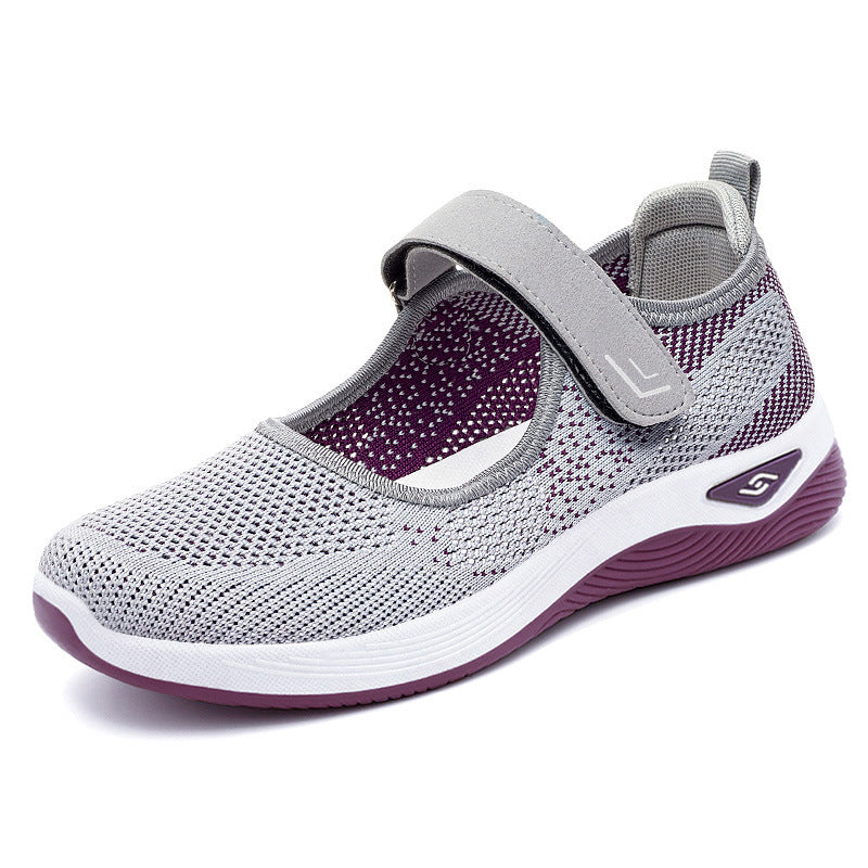 Damen Sportliche Sneakers mit Klettverschluss und atmungsaktiver Netzstruktur R&B