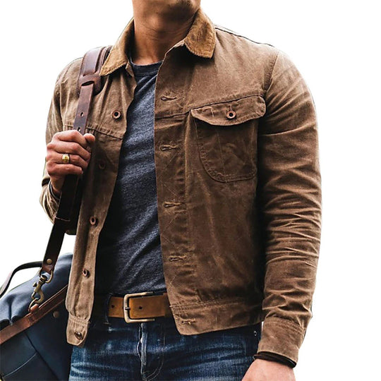 Herren leichte Utility-Jacke im Vintage-Stil mit praktischen Taschen R&B