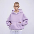 Damen lässiger Oversize-Hoodie mit Kängurutasche und weichem Innenfutter