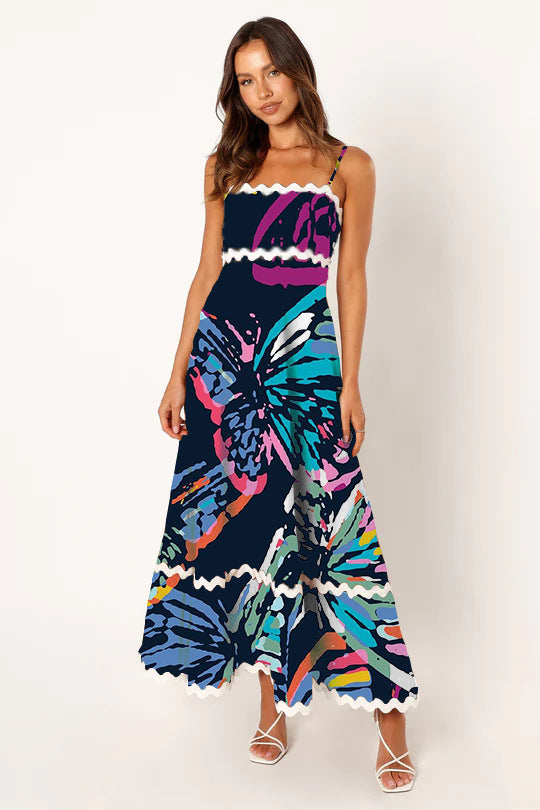 R&B | Einfarbiges Spitzen-Hosenträger-Röhrentop-Kleid