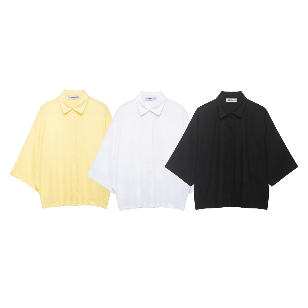 Damen Oversized-Bluse mit modernem Schnitt und praktischen Knopfdetails R&B