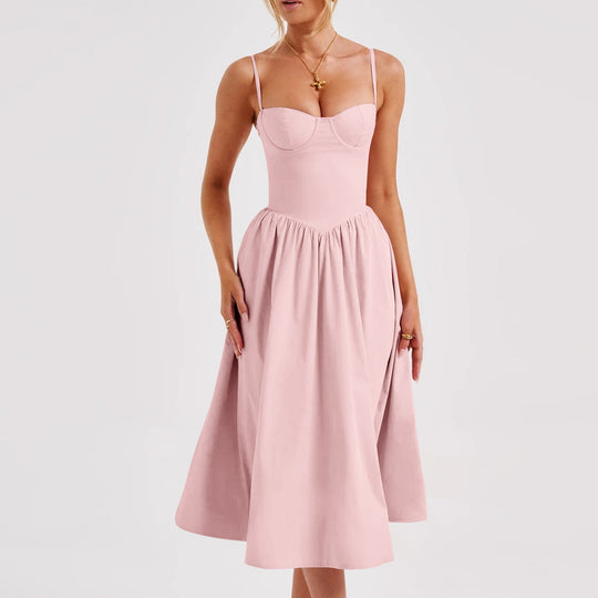 Damen Midi-Kleid mit taillierter Silhouette und A-Linie R&B