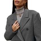 Damen Eleganter Doppelreiher-Mantel mit strukturierten Details R&B