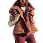 Damen kuschelige Weste aus Fleece mit praktischen Taschen und innovativem Design R&B