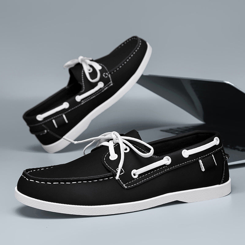 Herren maritim inspirierte Lederslipper mit sportlichem Design R&B