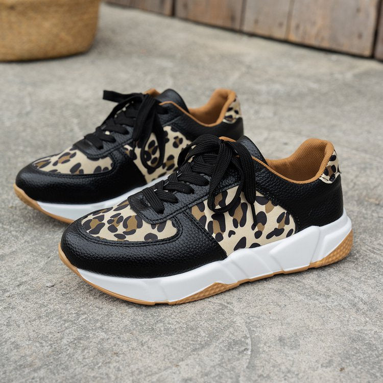 Damen Komfortable und stilvolle Sneakers mit Leopardenmuster R&B