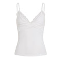 Damen Spaghetti-Top mit Spitzenborte und Wickeldesign R&B