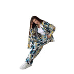 Damen lässiges Freizeit-Lounge-Set mit floralem Muster R&B
