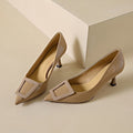 Damen elegante spitze Pumps mit dekorativer Schnalle R&B