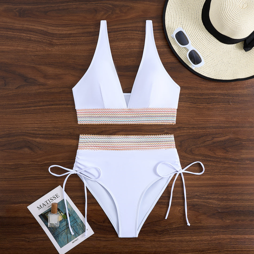 Damen Hochtailliertes Bikini-Set mit trendigen Schnürdetails R&B