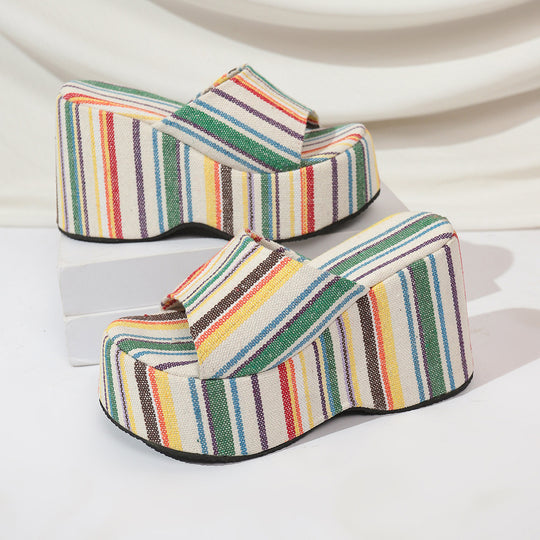 Damen Wedge-Sandalen mit modischem Plateau und geschlossenen Riemen R&B
