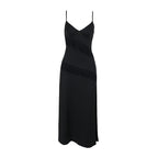 Damen Elegantes Maxikleid mit verspielten Rüschendetails und tiefem Schlitz EB