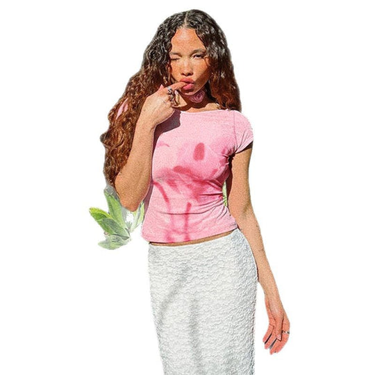Damen Crop-Top mit floralem Design R&B